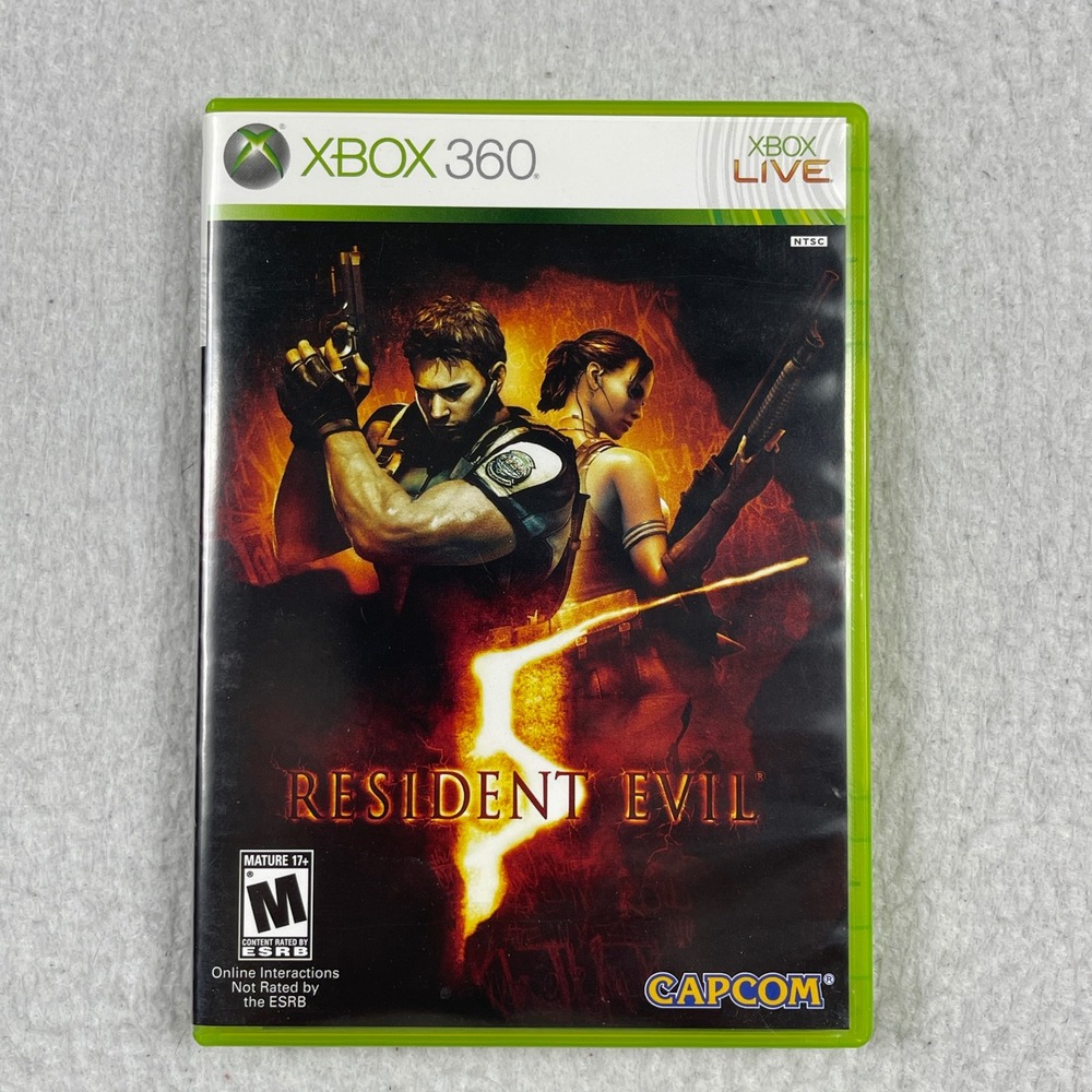 Capcom Resident Evil 5 Xbox 360 OS Green Survival Horror Action CIB Game